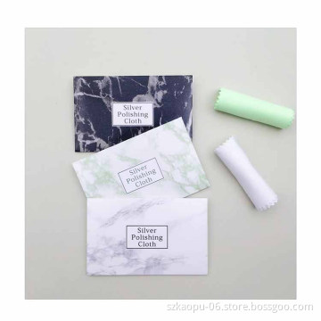 Factory Supply Paper Card Packed Jewelry Custom Jewelry Cleaning Anti-Tarnish Silver Polishing Cloths